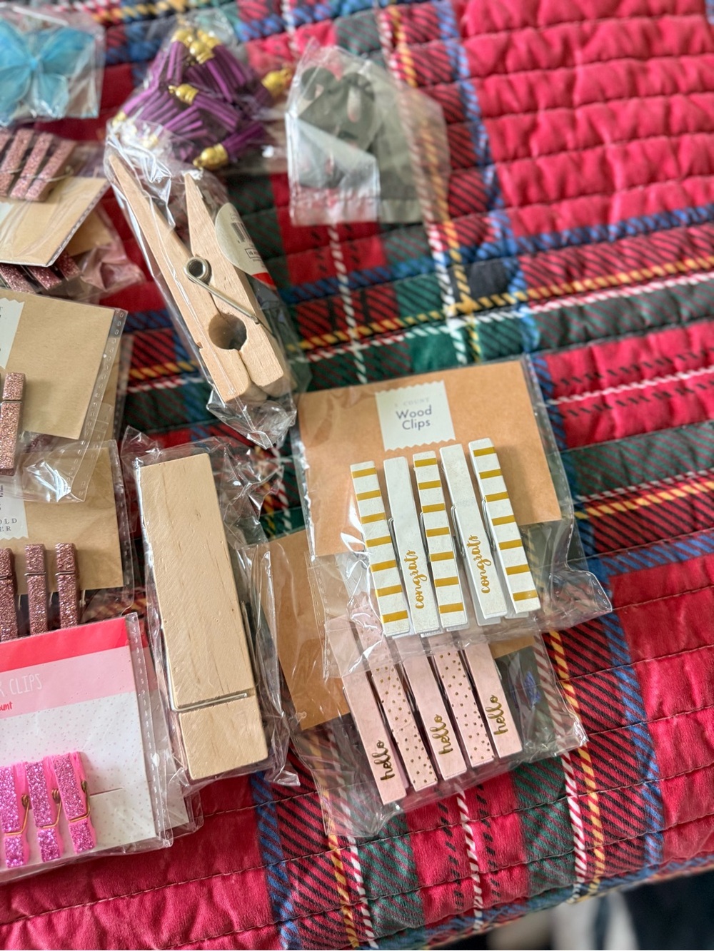 ✨Craft bundle. Assorted Decorative Wooden Clothespins – Pink & White